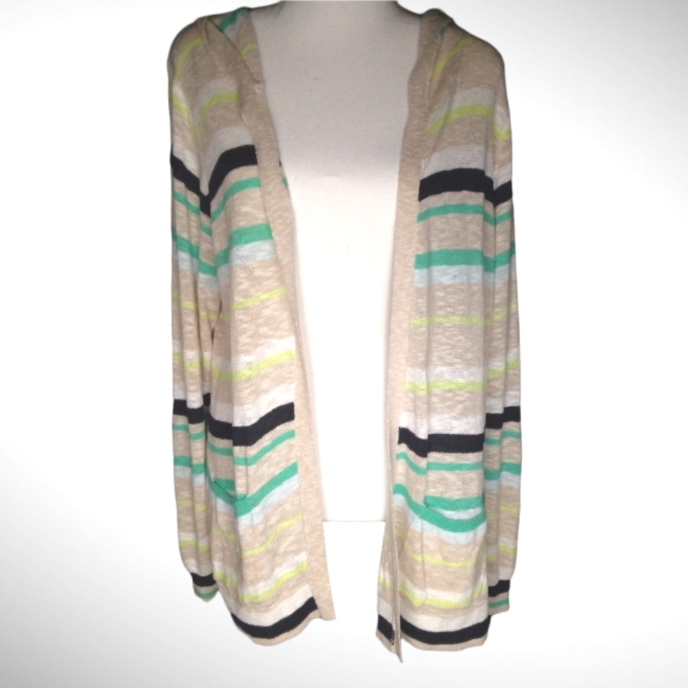 Matrices+ size 2 open front hooded cardigan